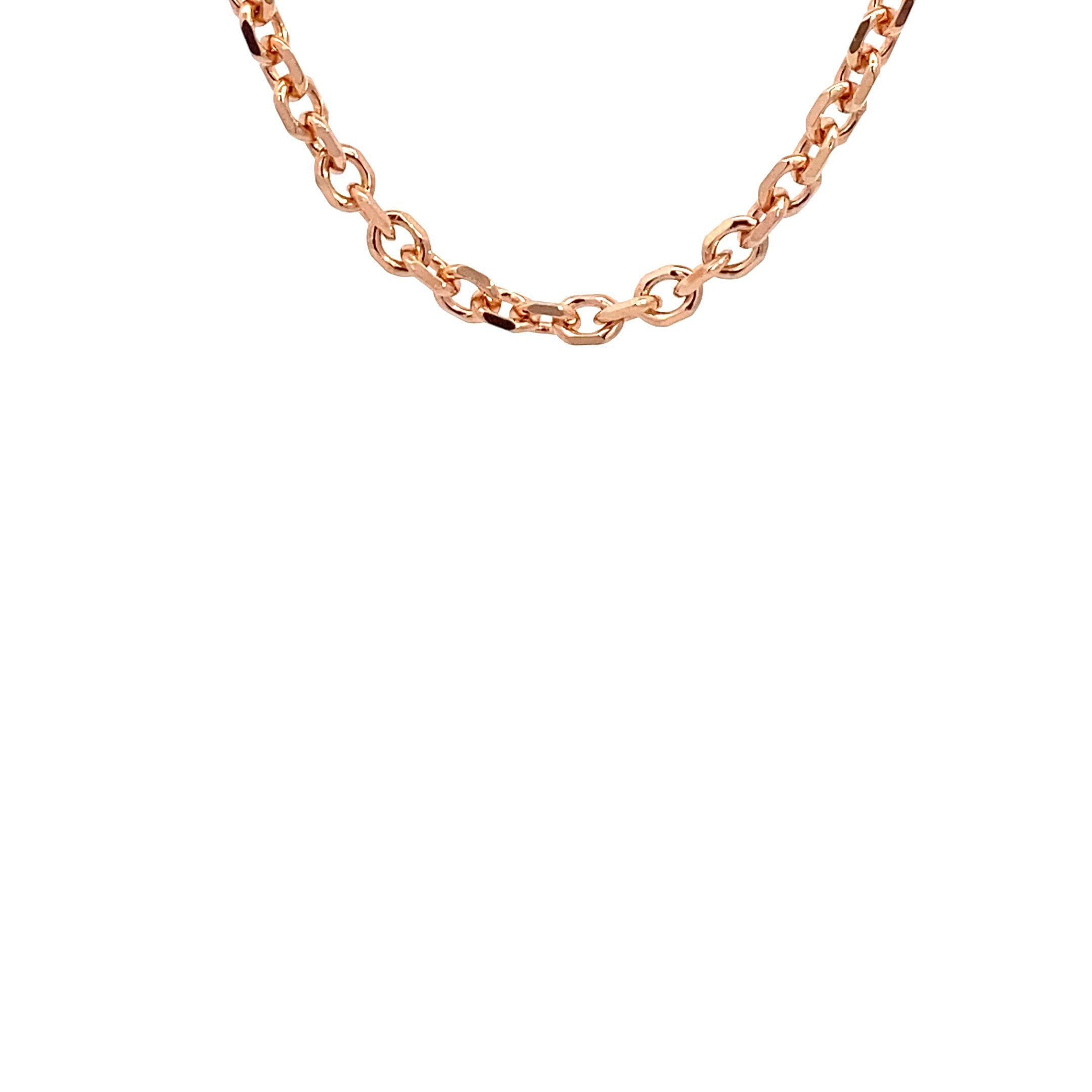 8316D19R Rosevergoldetes Armband Silber Ankerkette dick 19 cm lang