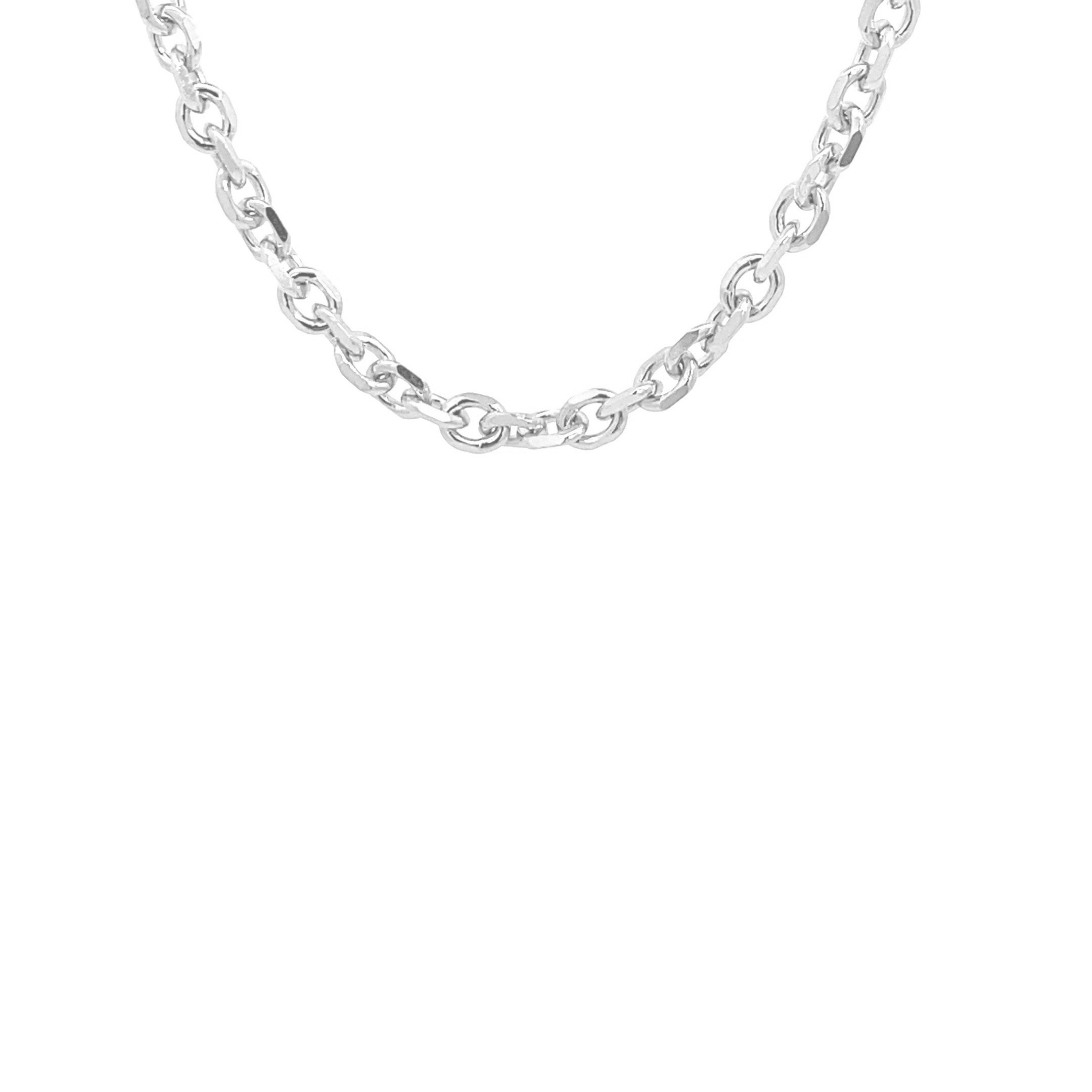 8316D19W Unrhodiniertes Armband Silber Ankerkette dick 19 cm lang