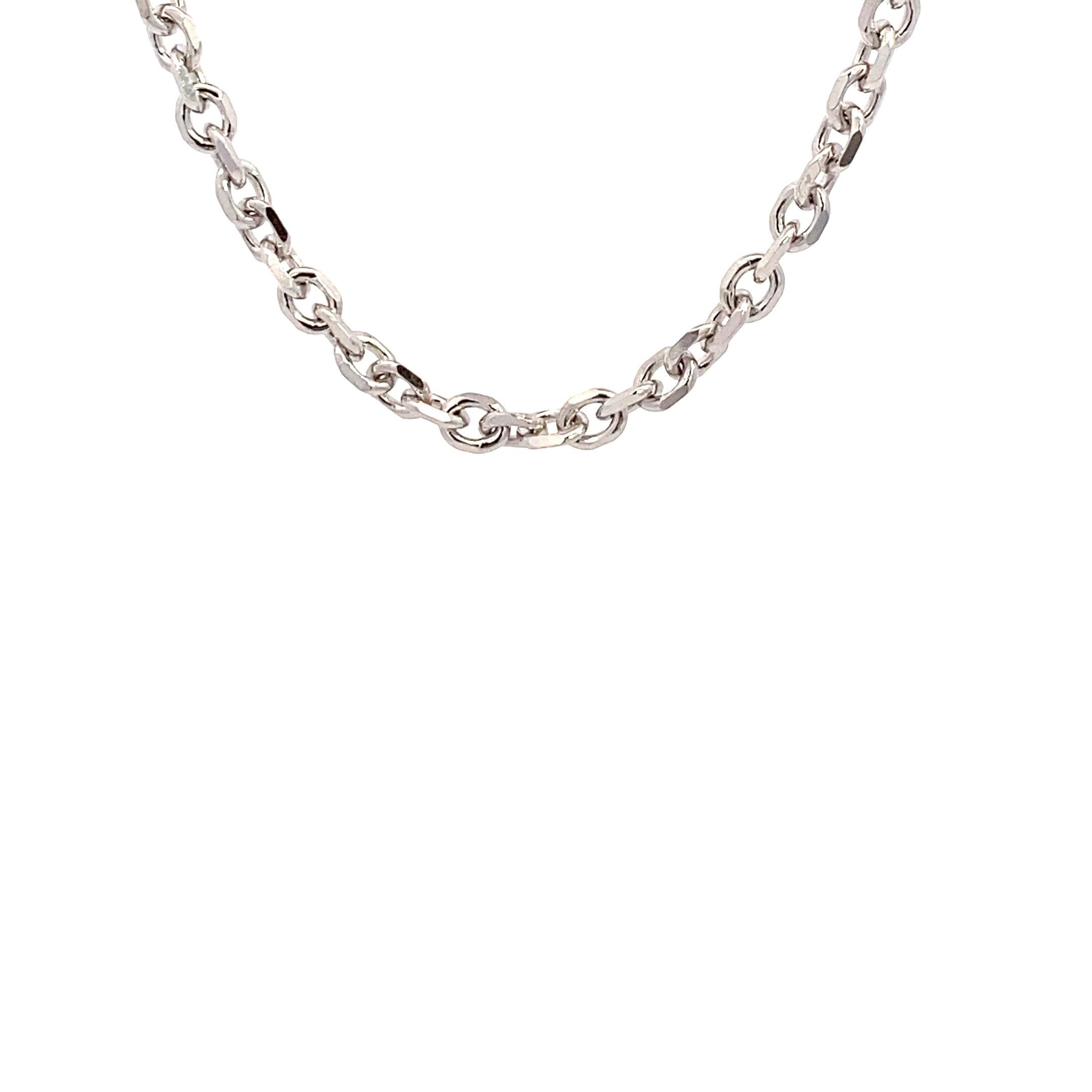 8316D19WRH Rhodiniertes Armband Silber Ankerkette dick 19 cm lang