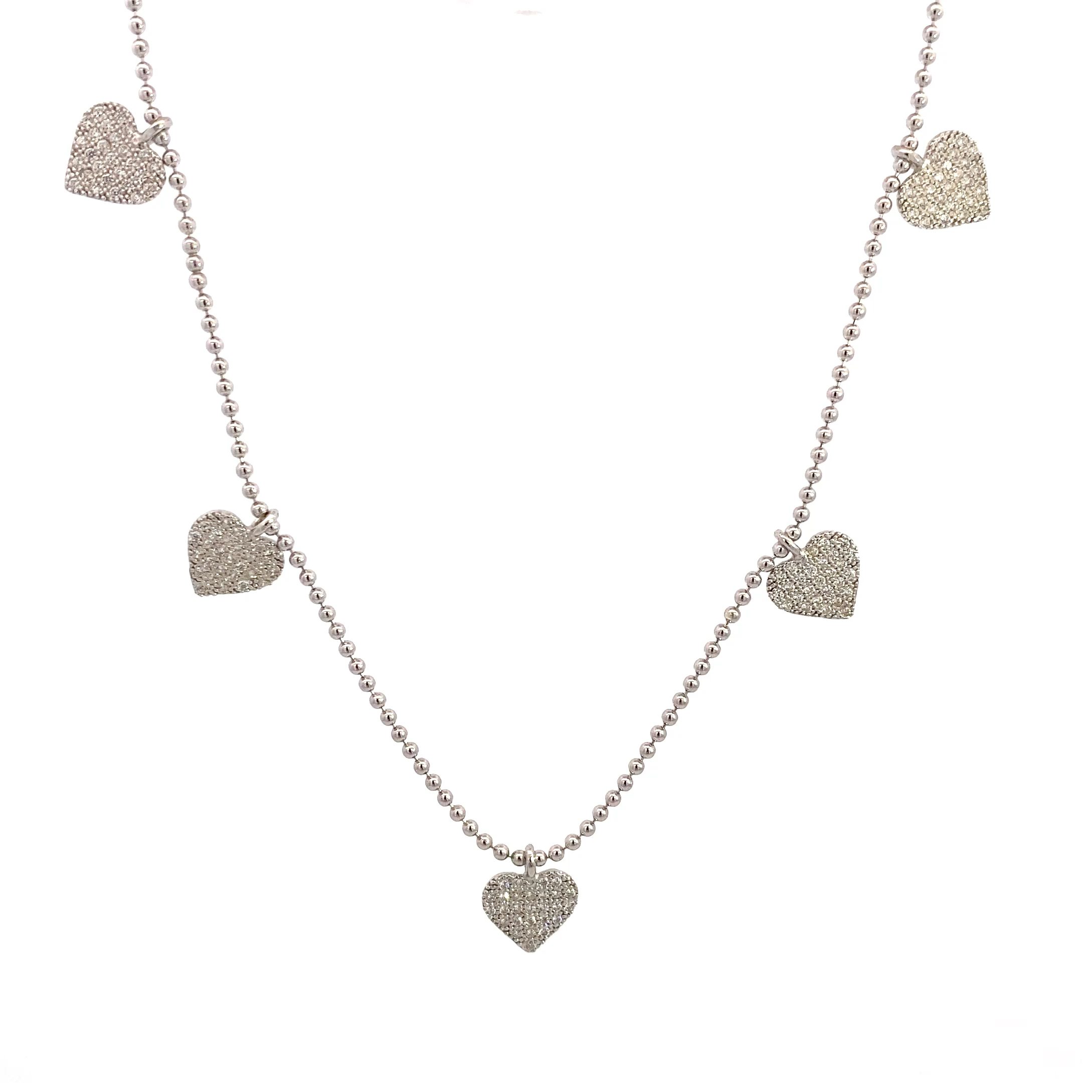 8327A1W Collier Silber rhodiniert Einhänger Herzen mit gefassten weißen Zirkonia