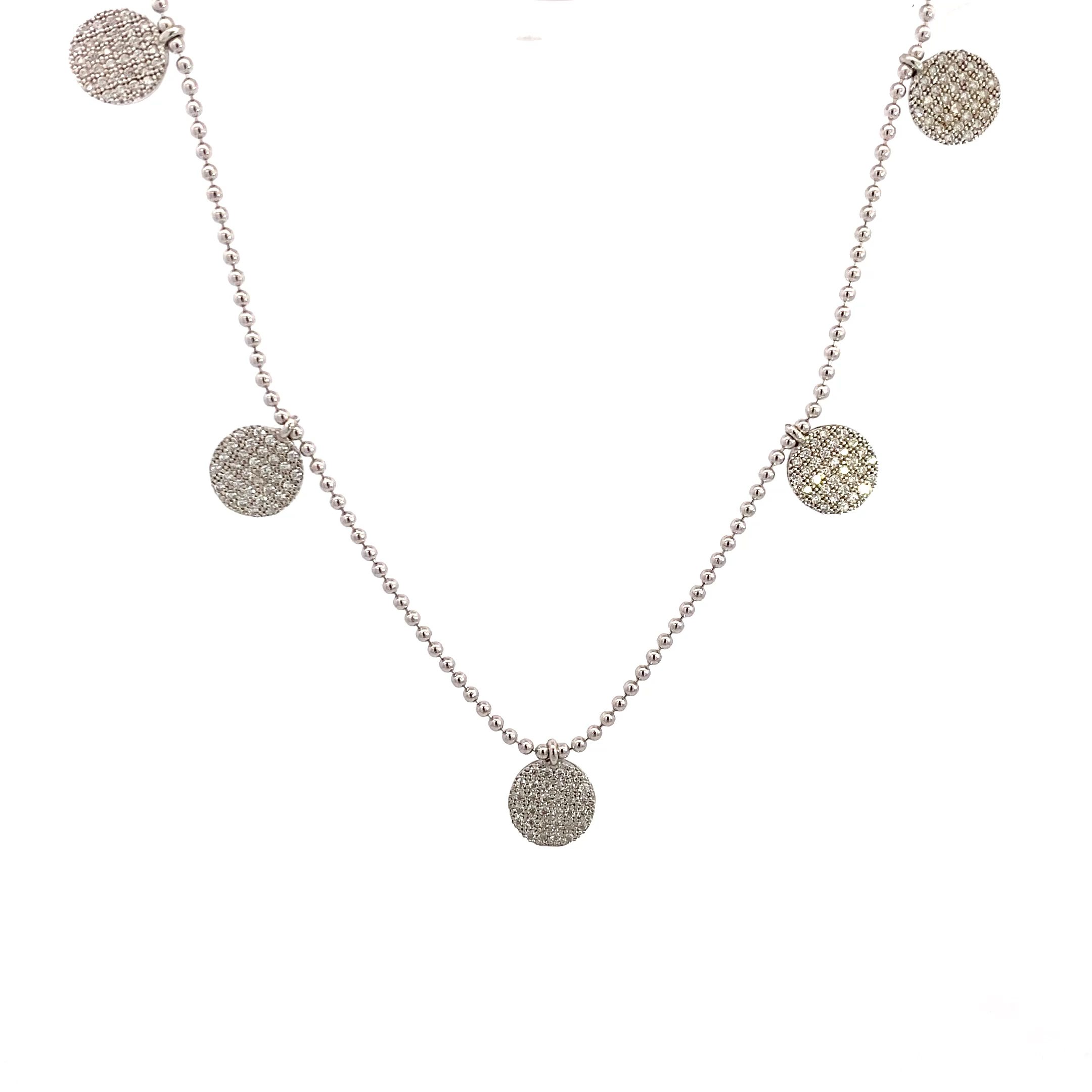 8327AW Collier Silber rhodiniert Einhängern rund mit gefassten weißen Zirkonia