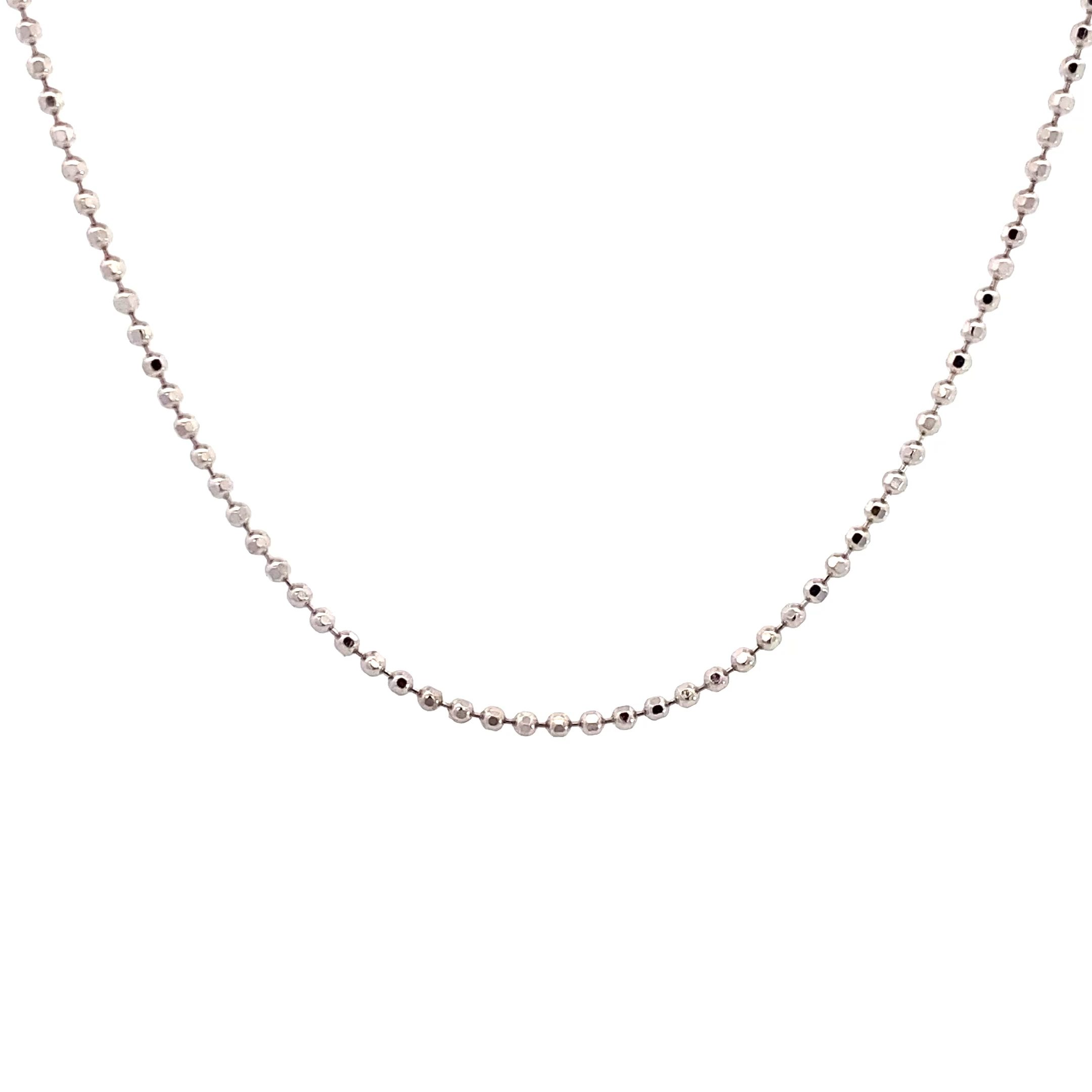 8338A..W Diamantierte Kugelkette Silber rhodiniert