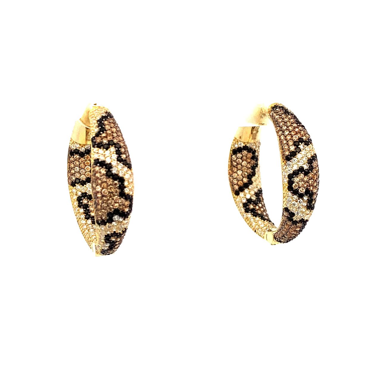 7083BG Creolen Silber vergoldet Leo Print