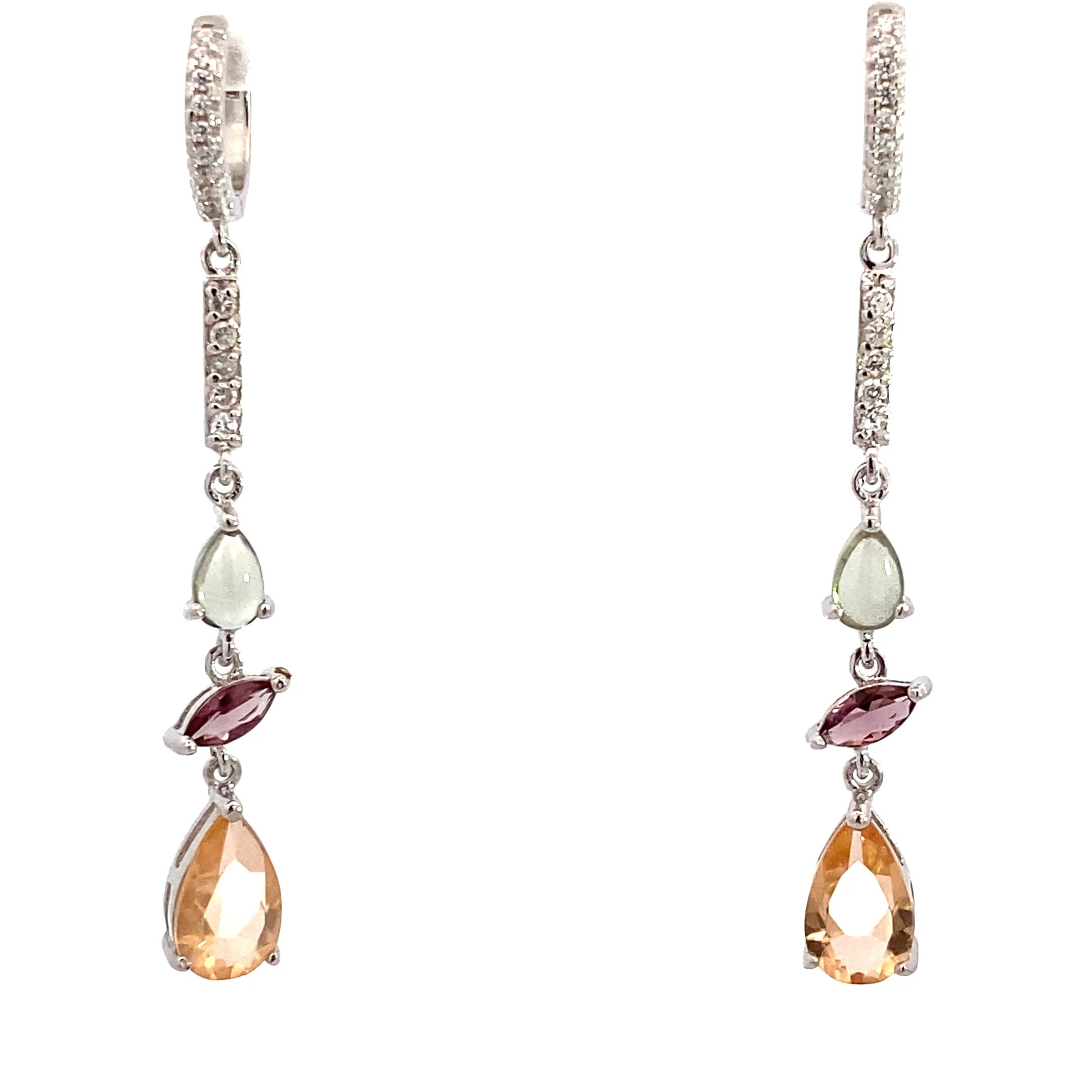 Ohrhänger Silber rhodiniert Formmix bunt