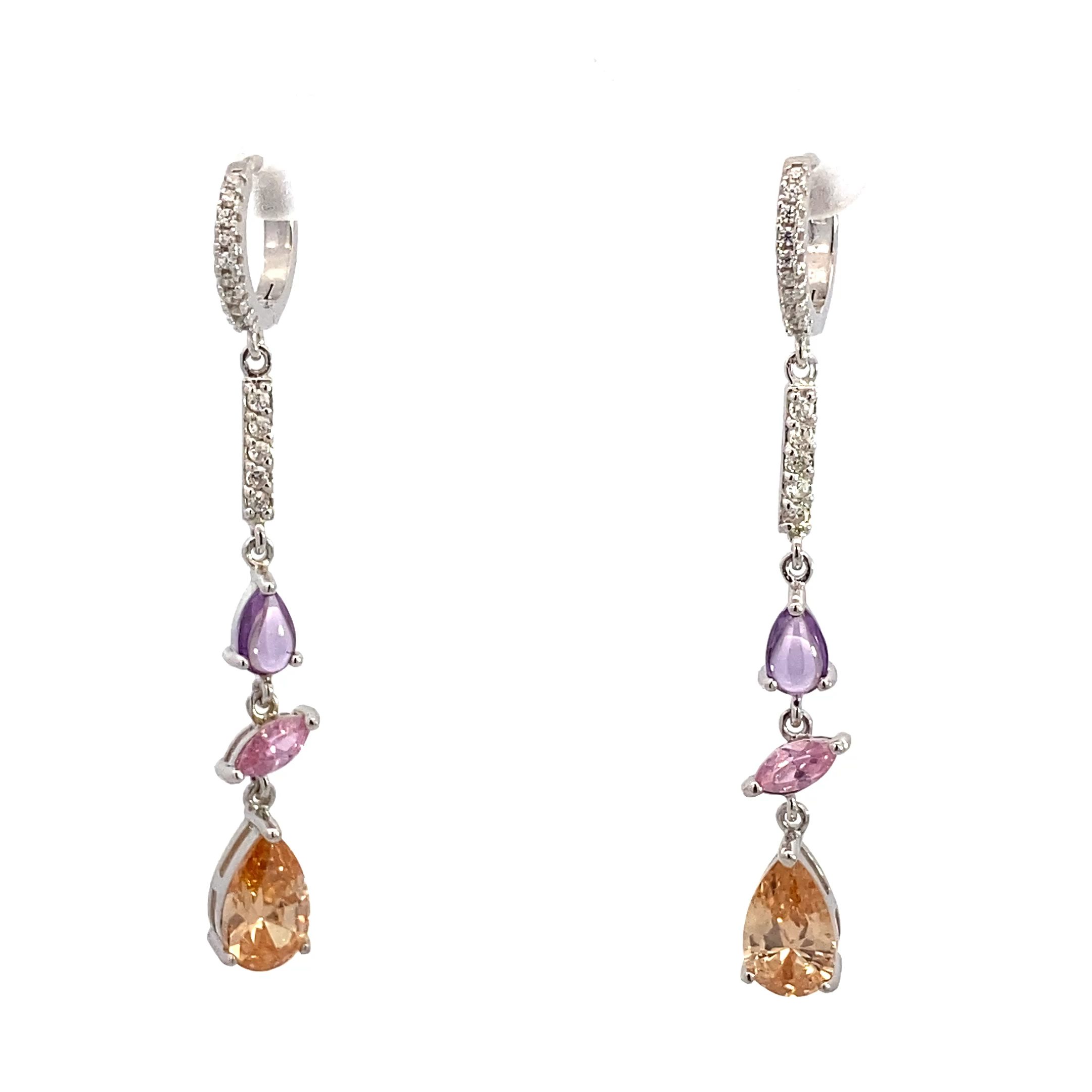 Ohrhänger Silber rhodiniert Formmix bunt 