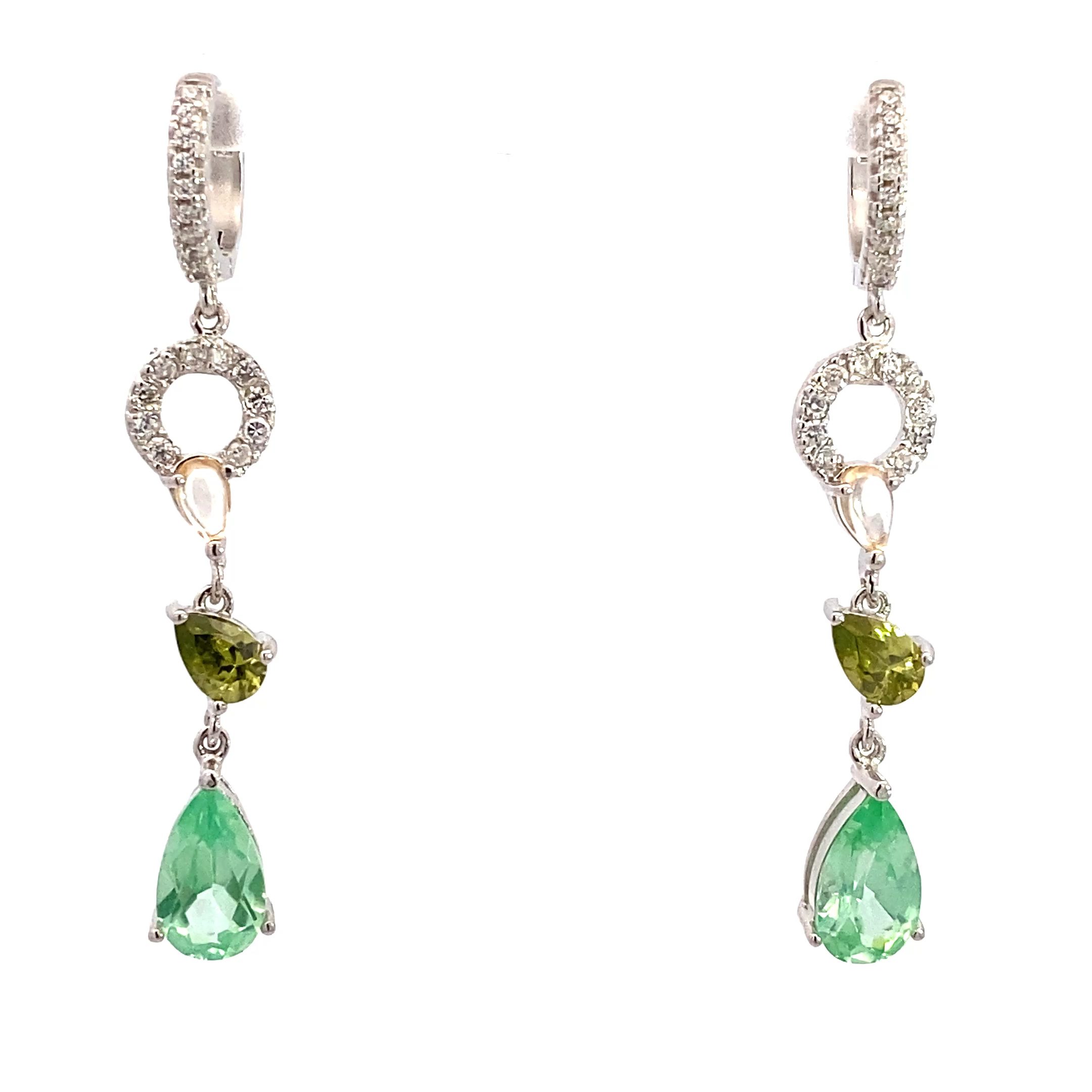 Ohrhänger Silber rhodiniert Formmix bunt 