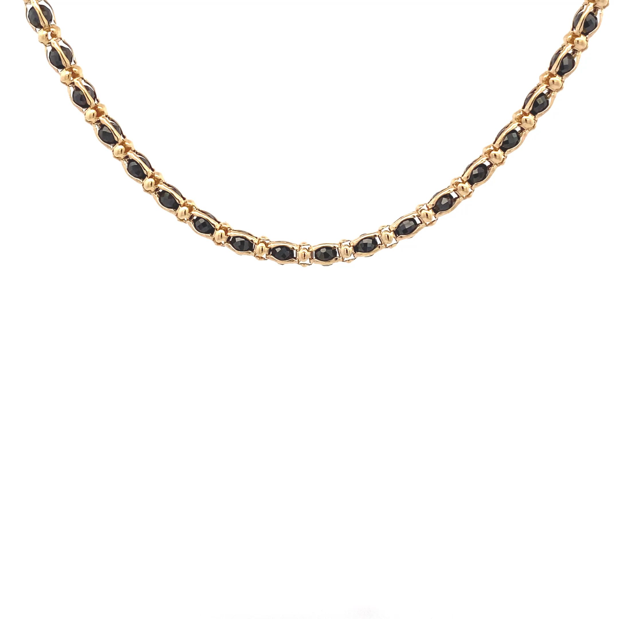 Armband gelbvergoldet in Silberdraht eingefasste schwarze Zirkoniasteine