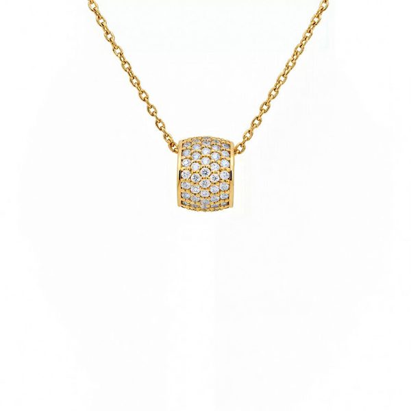 6696AG Anhänger inkl Kette, Zirkoniasteine weiß, Silber, gelbvergoldet