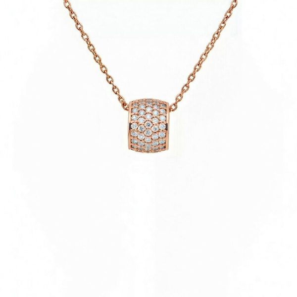 6696AR Anhänger inkl Kette, Zirkoniasteine weiß, Silber, rosevergoldet