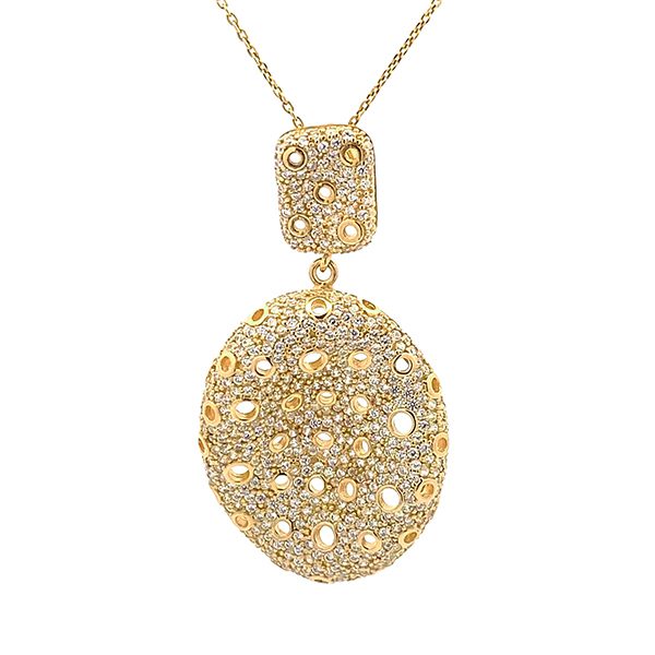 7510AG Anhänger, Zirkoniasteine weiß, Silber, gelbvergoldet