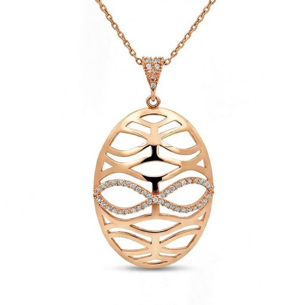 7655AR Anhänger inkl. Kette Schildkrötenpanzer/ Tikki rosevergoldet , weiße Zi