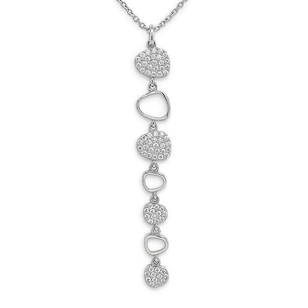 Anhänger inkl. Kette rhodiniert Zi weiß weißes Emaille