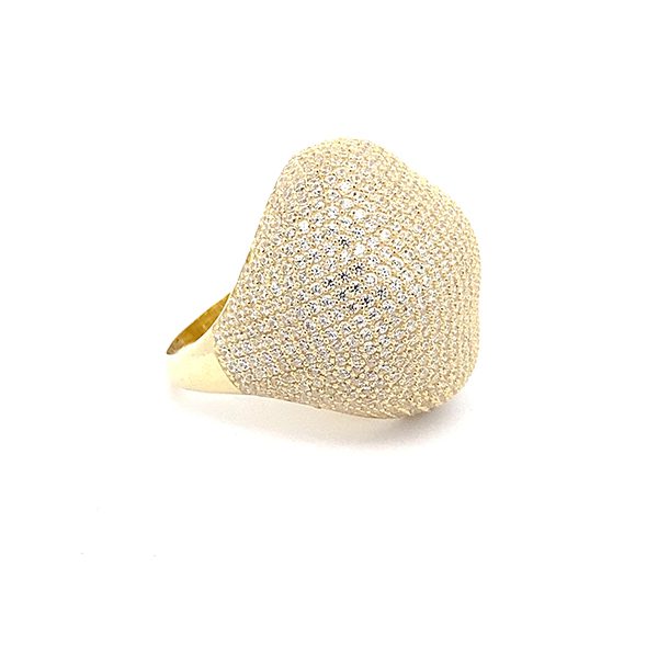 7735CG Schmuckring, Silber, gelbvergoldet, Zirkoniasteine weiß