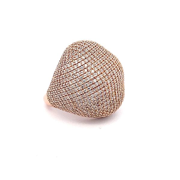 7735CR Schmuckring, Silber, rosevergoldet, Zirkoniasteine weiß