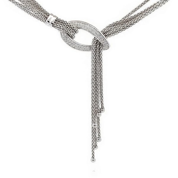 7778AW Armband, Himbeerkette, Zirkoniasteine weiß, Silber, rhodiniert