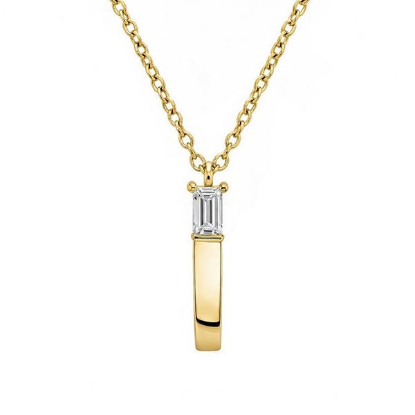 7872AG Anhänger inkl Kette, Zirkoniasteine weiß, Silber, gelbvergoldet