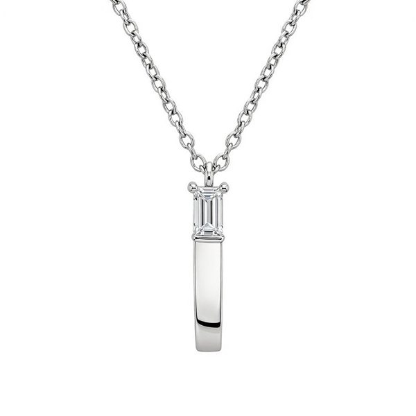 7872AW Anhänger inkl Kette, Zirkoniasteine weiß, Silber, rhodiniert