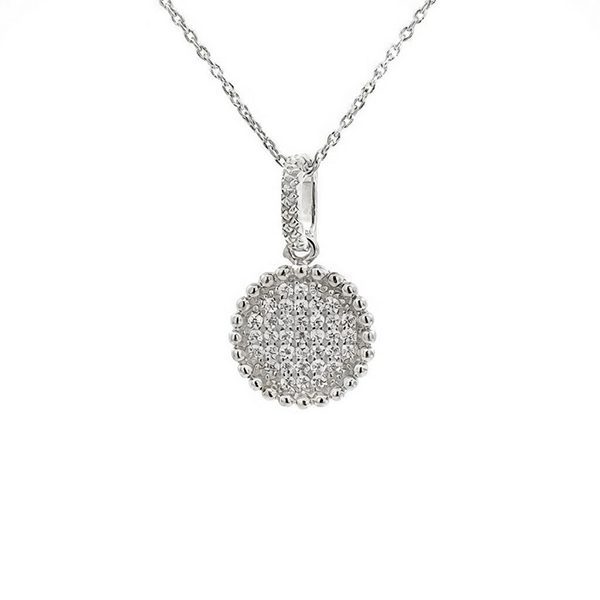 7880AW Anhänger inkl Kette, Zirkoniasteine weiß, Silber, rhodiniert