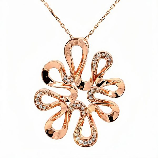 7981AR Anhänger, Zirkoniasteine weiß, Silber, rosevergoldet