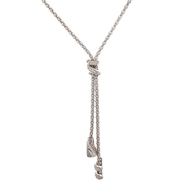 8062AW Collier, Himbeer, Zirkoniasteine weiß, Silber, rhodiniert