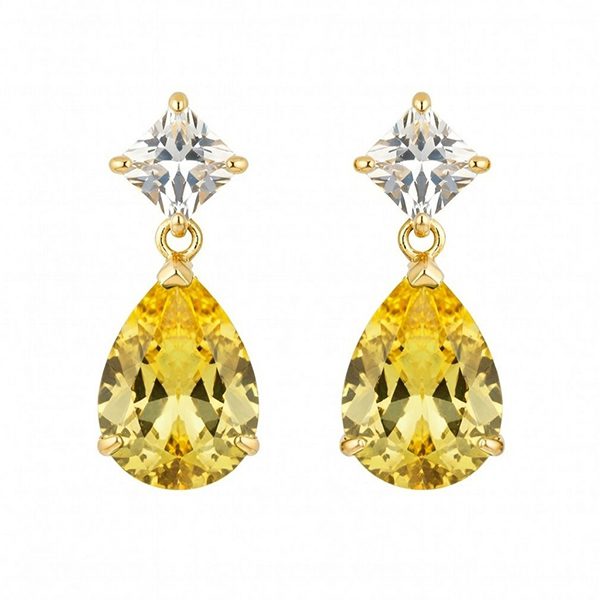 8078BG50 Ohrhänger, gelbvergoldet , Form-Mix, weiß und gelb