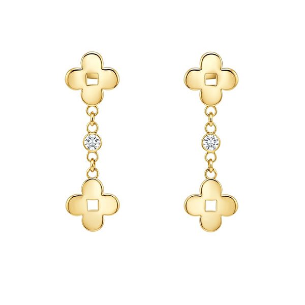 8118BG Ohrhänger Blumen gelvergoldet weiße ZI