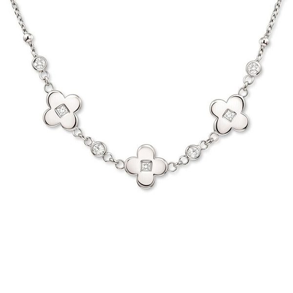 8118DW Armband, Blumen, Zirkoniasteine weiß, Silber, rhodiniert