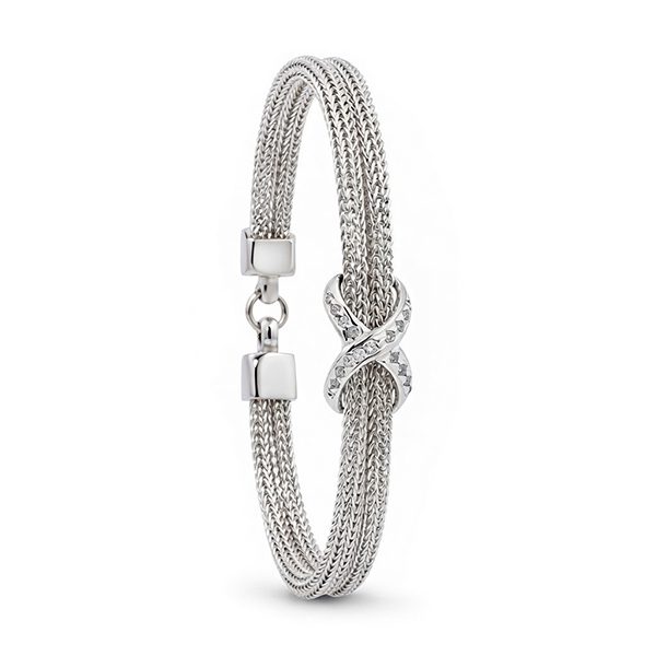 8162DW Armband, Silber rhodiniert, Zirkoniasteine weiß