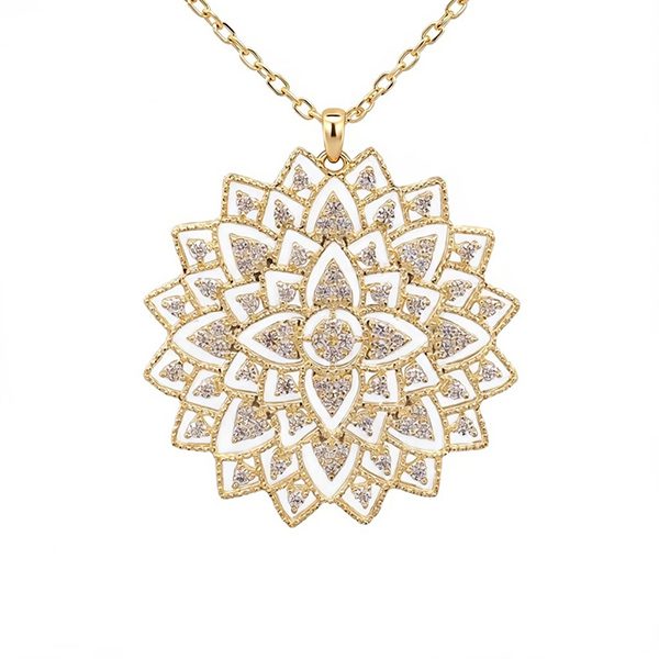 8173AG Blumenornament gelbvergoldet weiße Zi