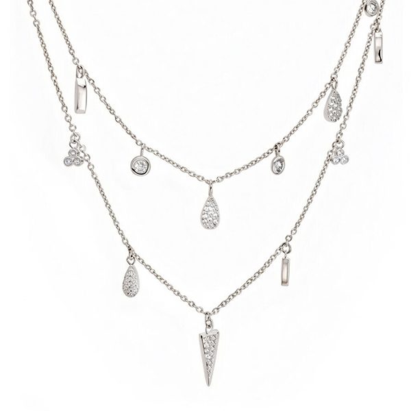 8174AW Collier, Silber, rhodiniert, Zirkoniasteine weiß