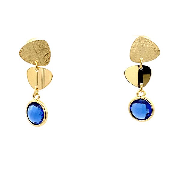 8238BG4 Ohrhänger , gelbvergoldet , eismatt, poliert , blau