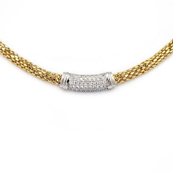 8247AG Himbeercollier gelbvergoldet , rhodiniert Zi weiß