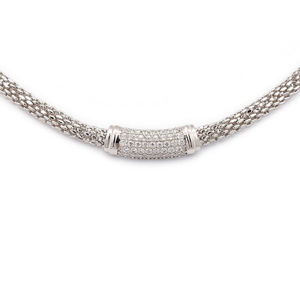 8247AW Himbeercollier rhodiniert Zi weiß