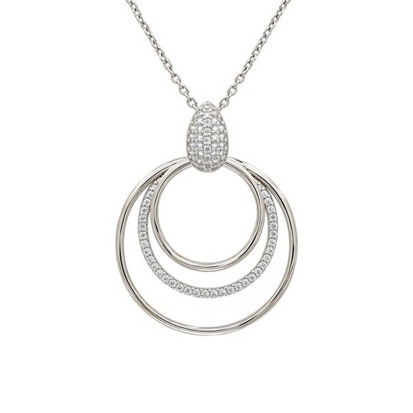 8260AW Anhänger rhodiniert Ringe Zirkoniasteine weiß