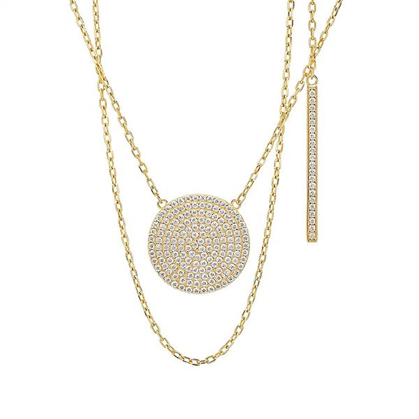 8261AG Y Collier, rund, Zirkonia weiß, Steg, gelbvergoldet