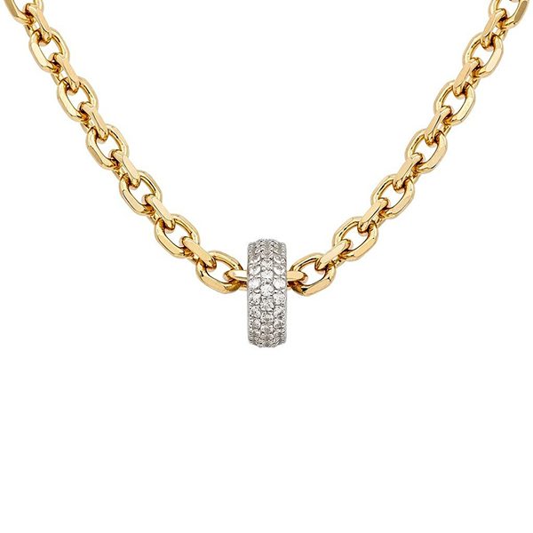 8317D19GW Gelbvergoldetes Armband Silber Ankerkette dick 19 cm lang Zirkoniaring