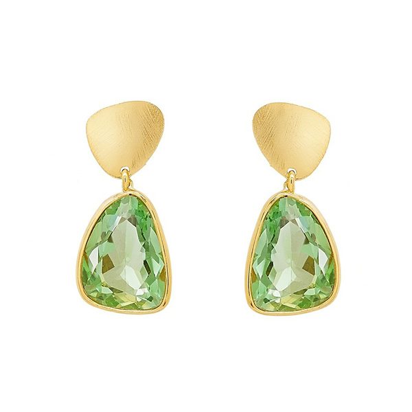 8341BG5 Ohrhänger, gelbvergoldet, hellgrün