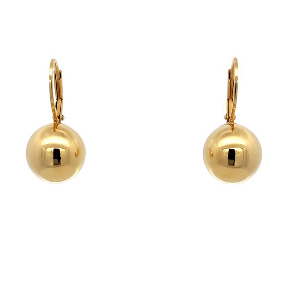 Ohrhänger, Kugeln, poliert , Brisur, Silber , gelbvergoldet 