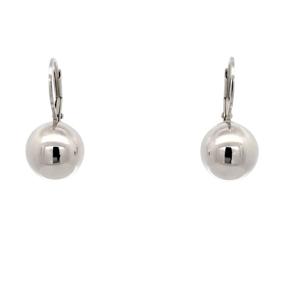 Ohrhänger, Kugeln, poliert , Brisur, Silber , rhodiniert 