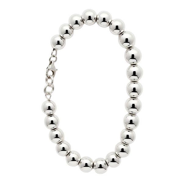 Armband, Kugelkette rhodiniert 