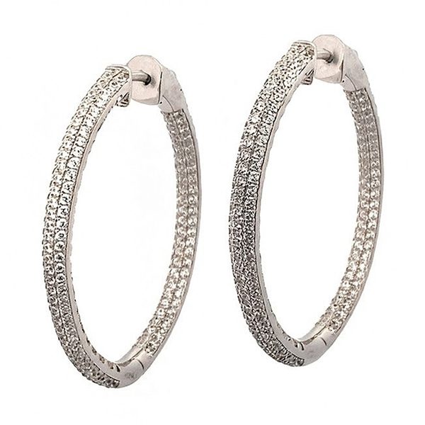 7024BW Creolen, Silber, rund, bauchig, poliert, gelbvergoldet