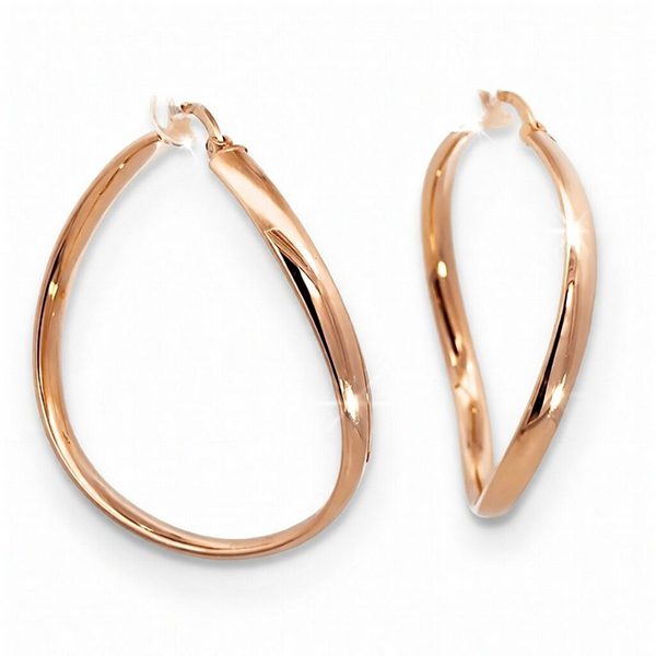 7153B1Rgl Creolen gedreht poliert rosevergoldet