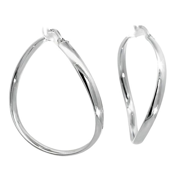 7153B1Wgl Creolen gedreht poliert rhodiniert