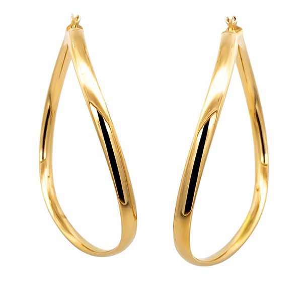 7153BGgl Creolen gedreht poliert gelbvergoldet