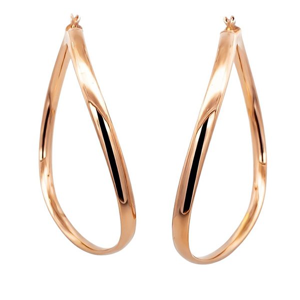 7153BRgl Creolen gedreht poliert rosevergoldet