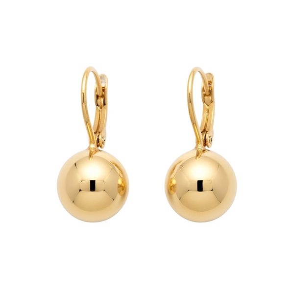 Ohrhänger, Kugeln, poliert , Brisur, Silber , gelbvergoldet 