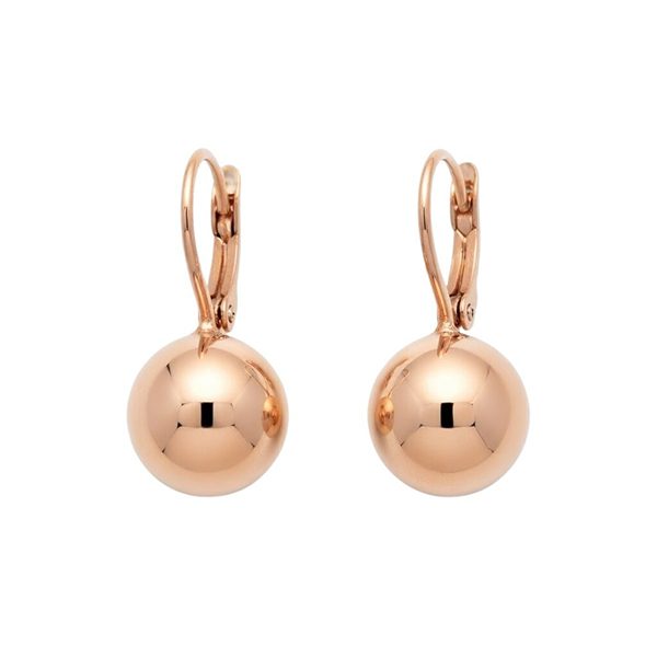 Ohrhänger, Kugeln, poliert , Brisur, Silber , rosevergoldet
