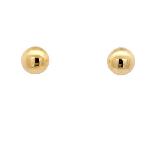 7579BGgl Ohrstecker, Halbkugel, poliert, Silber, gelbvergoldet