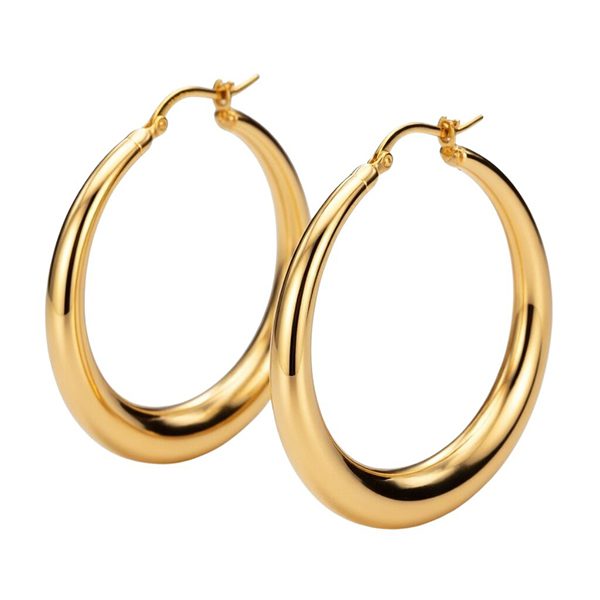 7844B1G Creolen, Silber, rund, bauchig, poliert, gelbvergoldet