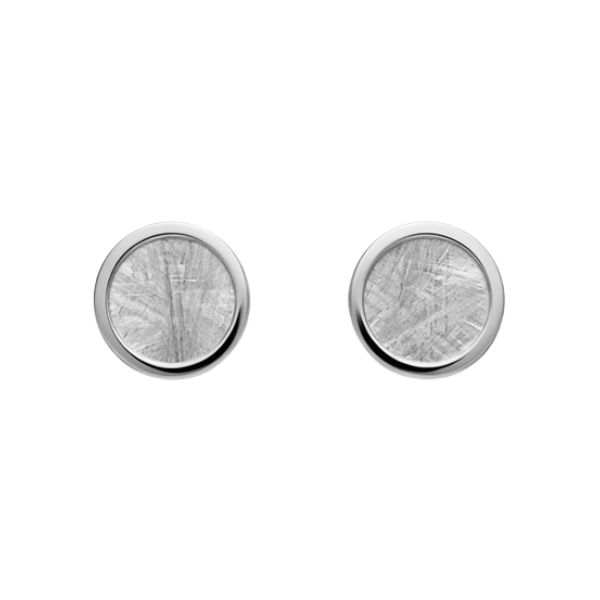 7859BW Ohrstecker, rund,poliert, eismatt, Silber, rhodiniert